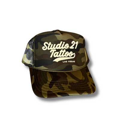Camo Studio 21 Tattoo Trucker Hat