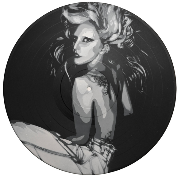 Studio 21 Tattoo Las Vegas NV Vino & Vinyl Record Art Show Hand Painted Record  All Proceeds go to Charity 