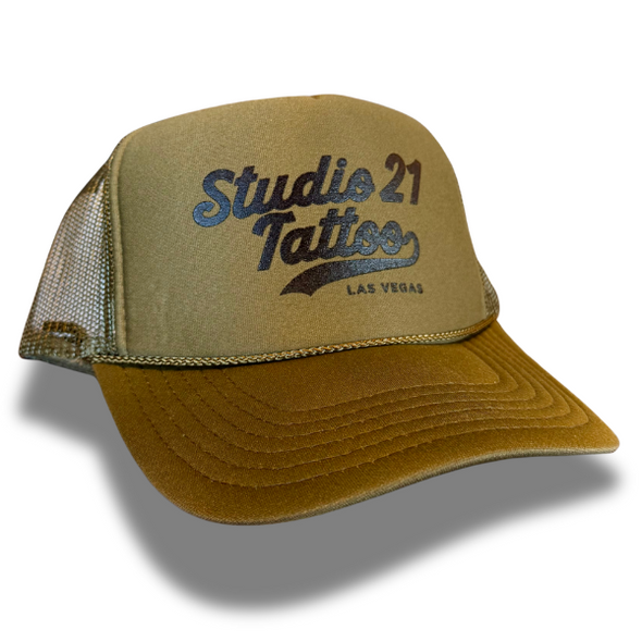 Army Green Studio 21 Tattoo Trucker Hat