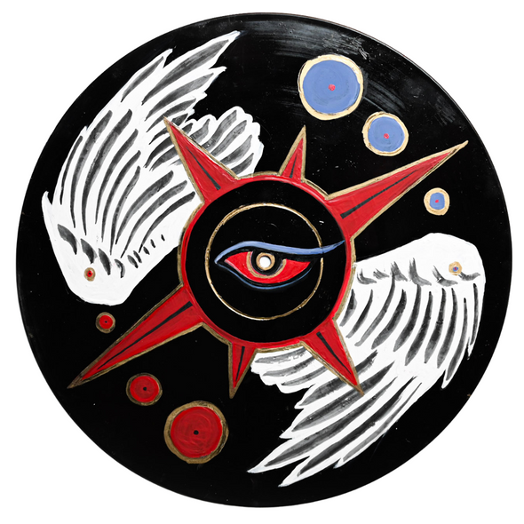 Studio 21 Tattoo Las Vegas NV Vino & Vinyl Record Art Show Hand Painted Record  All Proceeds go to Charity 