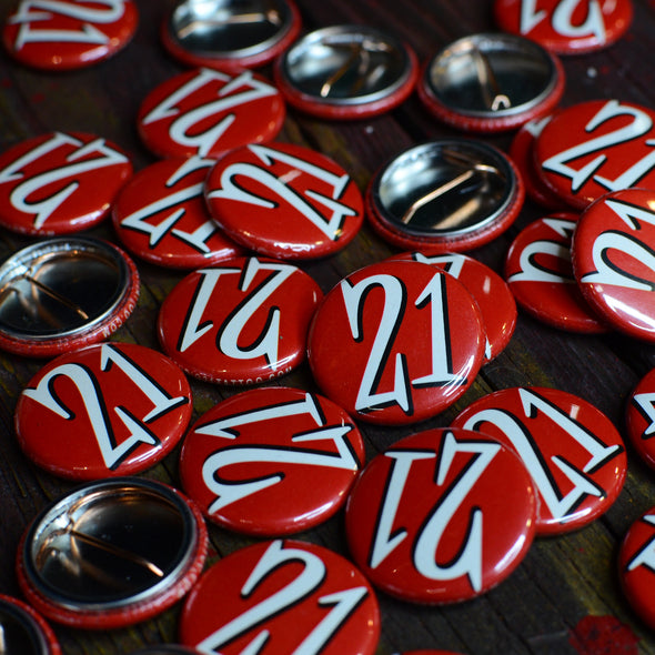 Studio 21 Tattoo Las Vegas NV Red 21 Circle Themed Tattoo Button