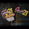 Studio 21 Tattoo Las Vegas NV Vintage Vegas Tattoo Themed Sticker 