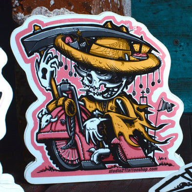 Studio 21 Tattoo Las Vegas NV Skelladude Tattoo Themed Sticker 