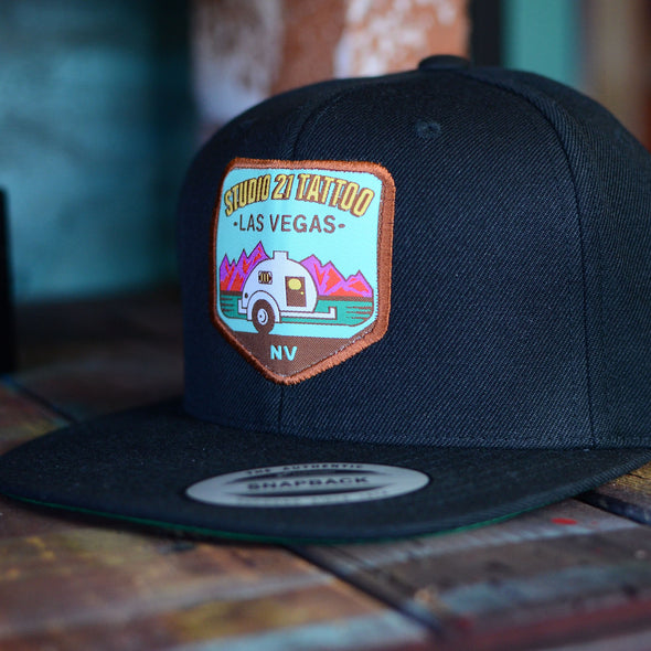 Studio 21 Tattoo Las Vegas NV Vintage Camper Trailer Snapback Hat 