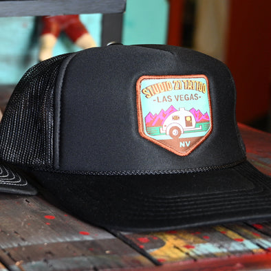 Studio 21 Tattoo Las Vegas NV Colorful Vintage Camper Netback Hat 