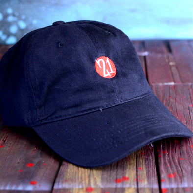 Studio 21 Tattoo Las Vegas NV Black with Red Circle 21 Logo Dad Hat 