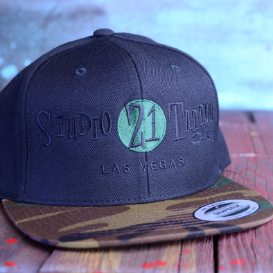 Studio 21 Tattoo Las Vegas NV Camo Studio 21 Tattoo logo Snapback 