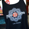 Studio 21 Tattoo Las Vegas NV  Mandala  Black Women's Tank with colorful studio 21 logo 