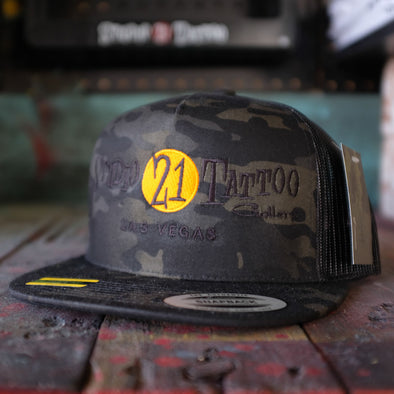 Studio 21 Tattoo Las Vegas NV Camo Studio 21 Tattoo Logo Netback Hat 