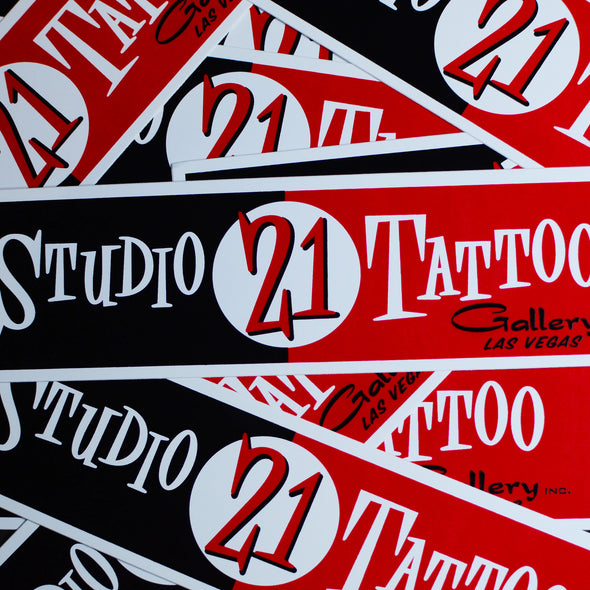 Studio 21 Tattoo Las Vegas NV Studio 21 Tattoo Logo Themed Tattoo Bumper Sticker 