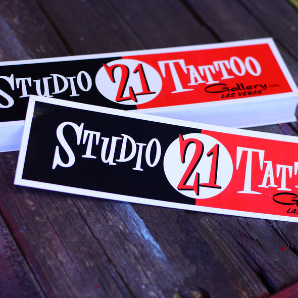 Studio 21 Tattoo Las Vegas NV Studio 21 Tattoo Logo Themed Tattoo Bumper Sticker 