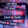 Studio 21 Tattoo Las Vegas NV Black  Studio 21 Tattoo logo License Plate Cover 