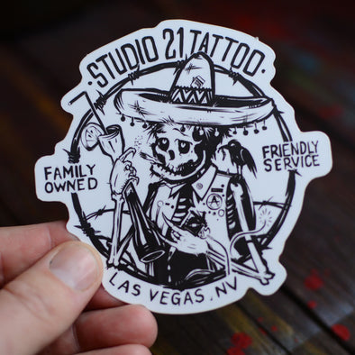 Studio 21 Tattoo Las Vegas NV Skelladude Themed Tattoo Sticker